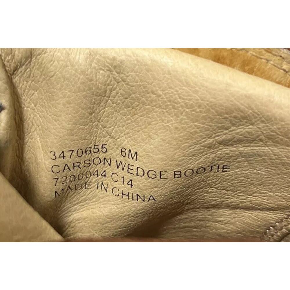 FRYE Carson Wedge Bootie Women's 6 M Brown Leather Western Ankle Boot Zip - Picture 13 of 14